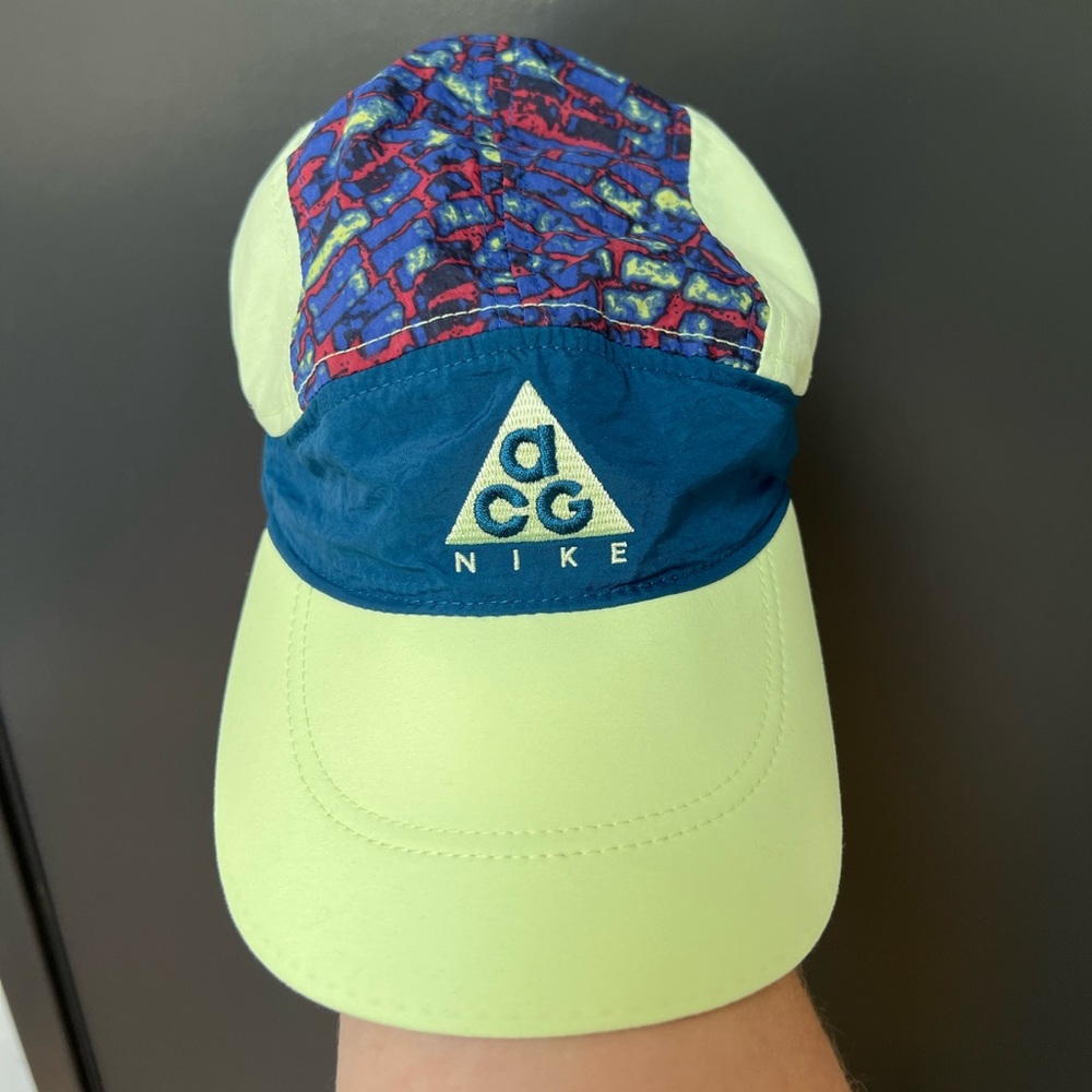 NIKE ACG TAILWIND 5 PANEL HAT YELLOW / NAVY BLUE ADJUSTABLE RARE LIMITED CAP